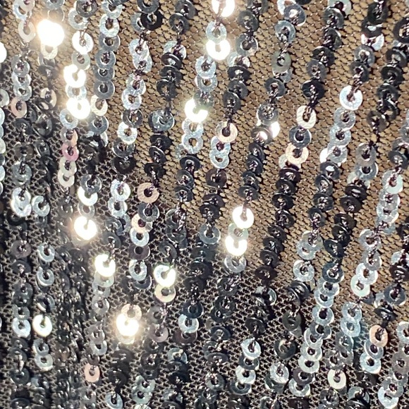 FREE PEOPLE - NWT - dress: black sequin l/s midi w adj. asymmetric skirt - L - Picture 14 of 16